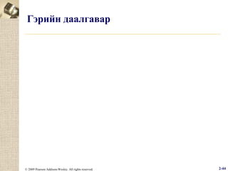 Гэрийн даалгавар

© 2009 Pearson Addison-Wesley. All rights reserved.

2-44

 