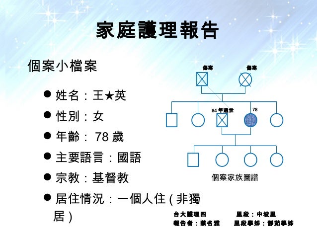 家庭護理報告