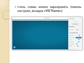 

стиль схемы можно варьировать (панель
настроек, вкладка «VIS Theme»):

 