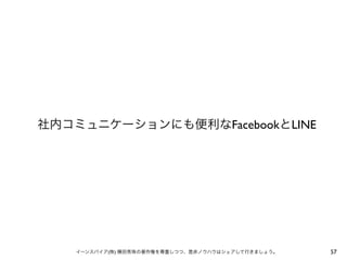 社内コミュニケーションにも便利なFacebookとLINE

イーンスパイア(株) 横田秀珠の著作権を尊重しつつ、是非ノウハウはシェアして行きましょう。

57

 