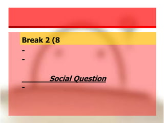 Proposal
Break 2 (8
-

-

Social Question

 