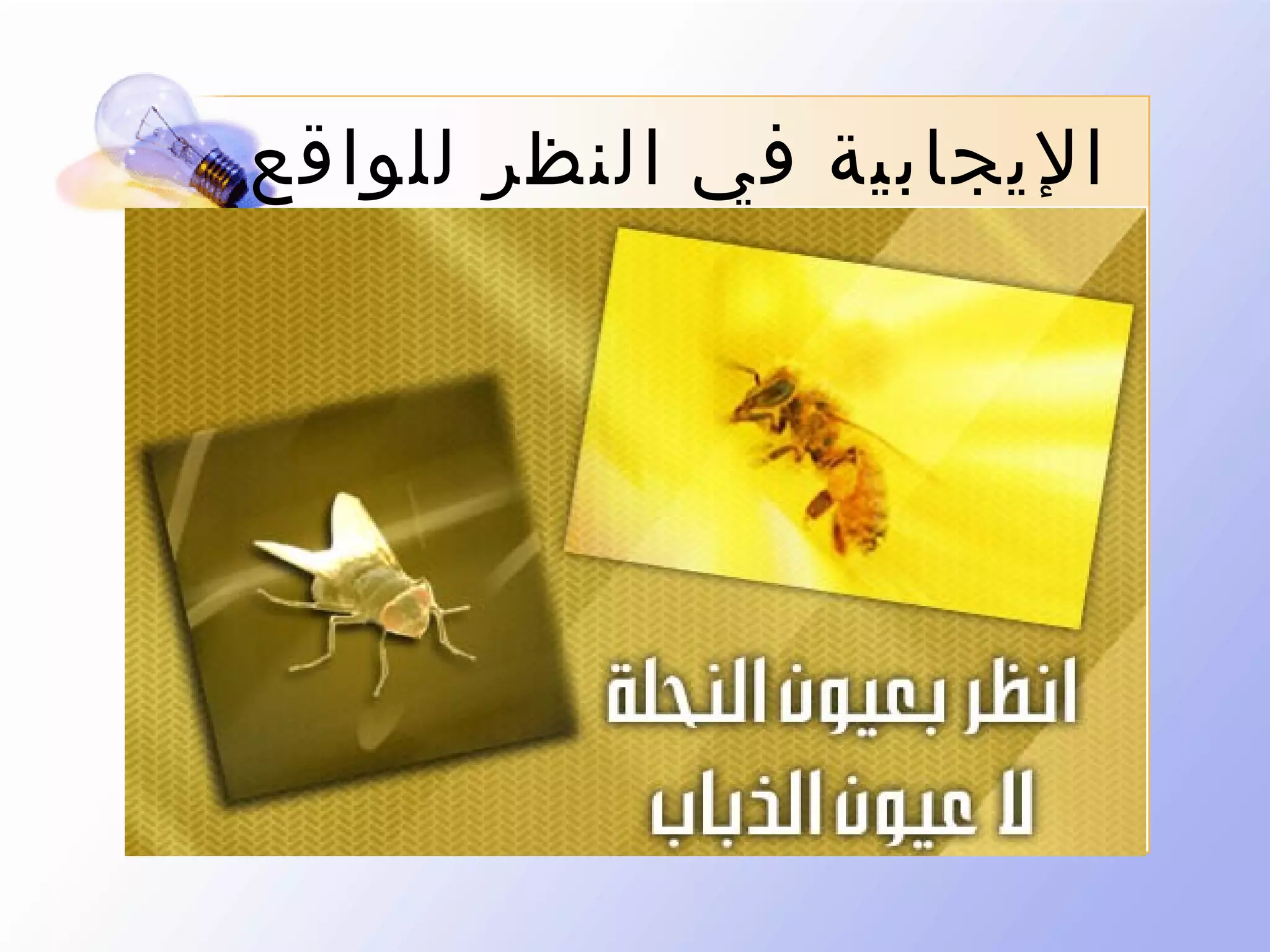 ‫اليجابية في النظر للواقع‬

 