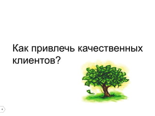 Как привлечь качественных
клиентов?

4

 