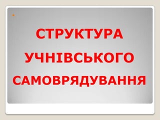 

СТРУКТУРА
УЧНІВСЬКОГО
САМОВРЯДУВАННЯ

 