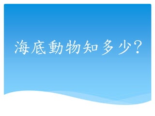 海底動物知多少?

 