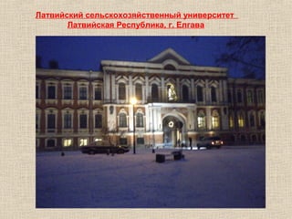 Латвийский сельскохозяйственный университет
Латвийская Республика, г. Елгава

 