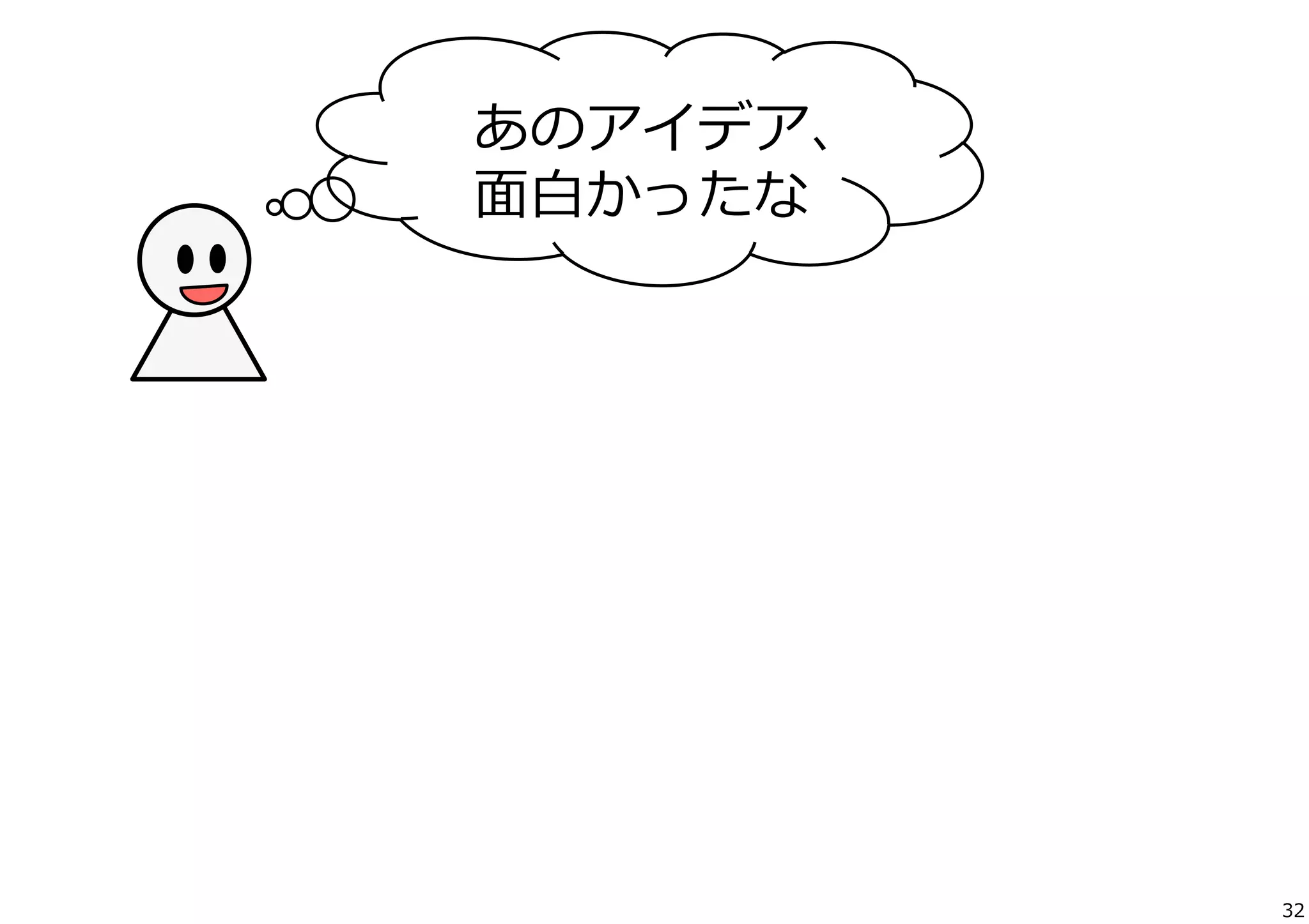 あのアイデア、
⾯面⽩白かったな

32

 