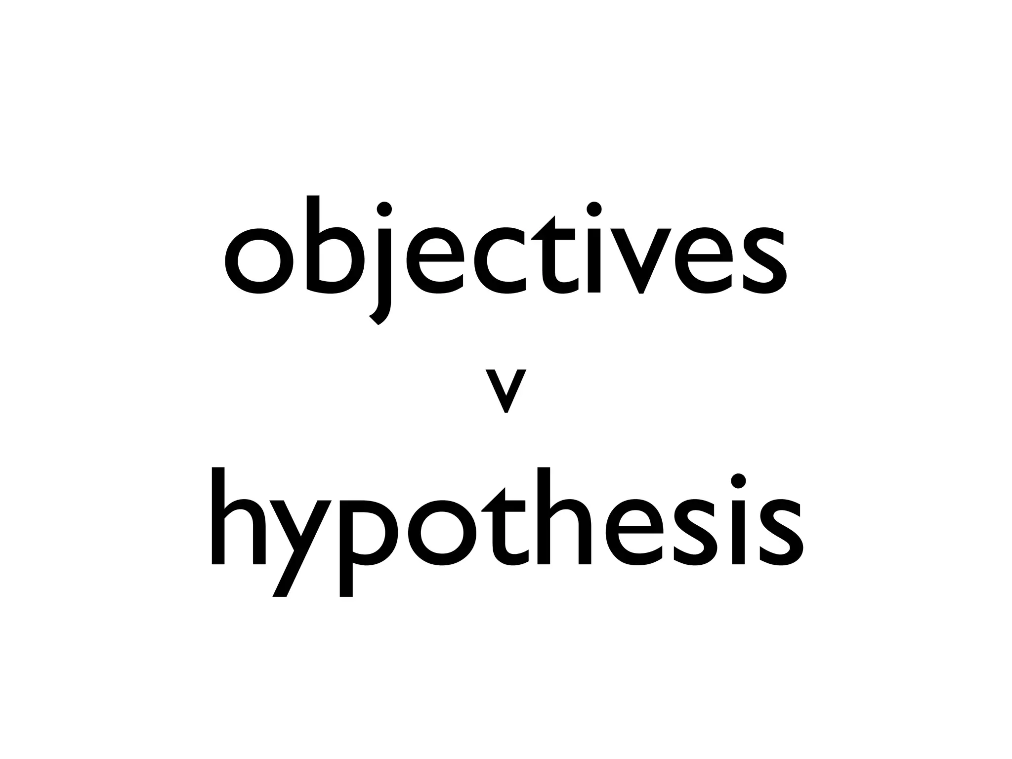 objectives
v

hypothesis

 