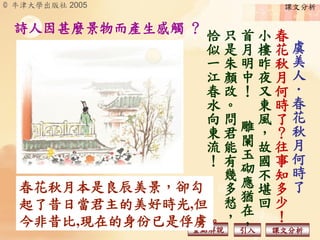 虞美人 春花秋月