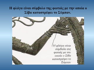 Η φλόγα είναι σύμβολο της φωτιάς με την οποία ο
Σίβα καταστρέφει το Σύμπαν.

 