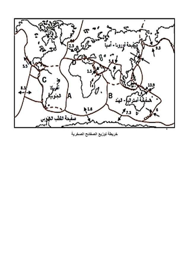 ‫خريطة توزيع الصفائح الصخرية‬

 