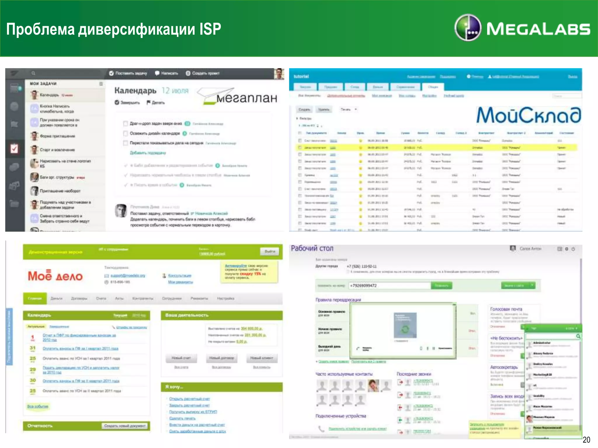 Проблема диверсификации ISP

20

 