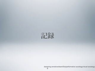 記録

designing emotions/teamOka/performative sociology/visual sociology
20

 