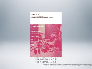 三田の家プロジェクト
三田の家プロジェクト
三田の家プロジェクト
designing emotions/teamOka/performative sociology/visual sociology
4

 