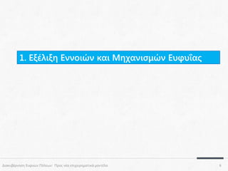 1. Εξέλιξη Εννοιών και Μηχανισμών Ευφυΐας

Διακυβέρνηση Ευφυών Πόλεων: Προς νέα επιχειρηματικά μοντέλα

6

 