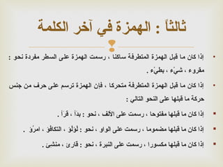 رسم الهمزة في الكلمة | PPT