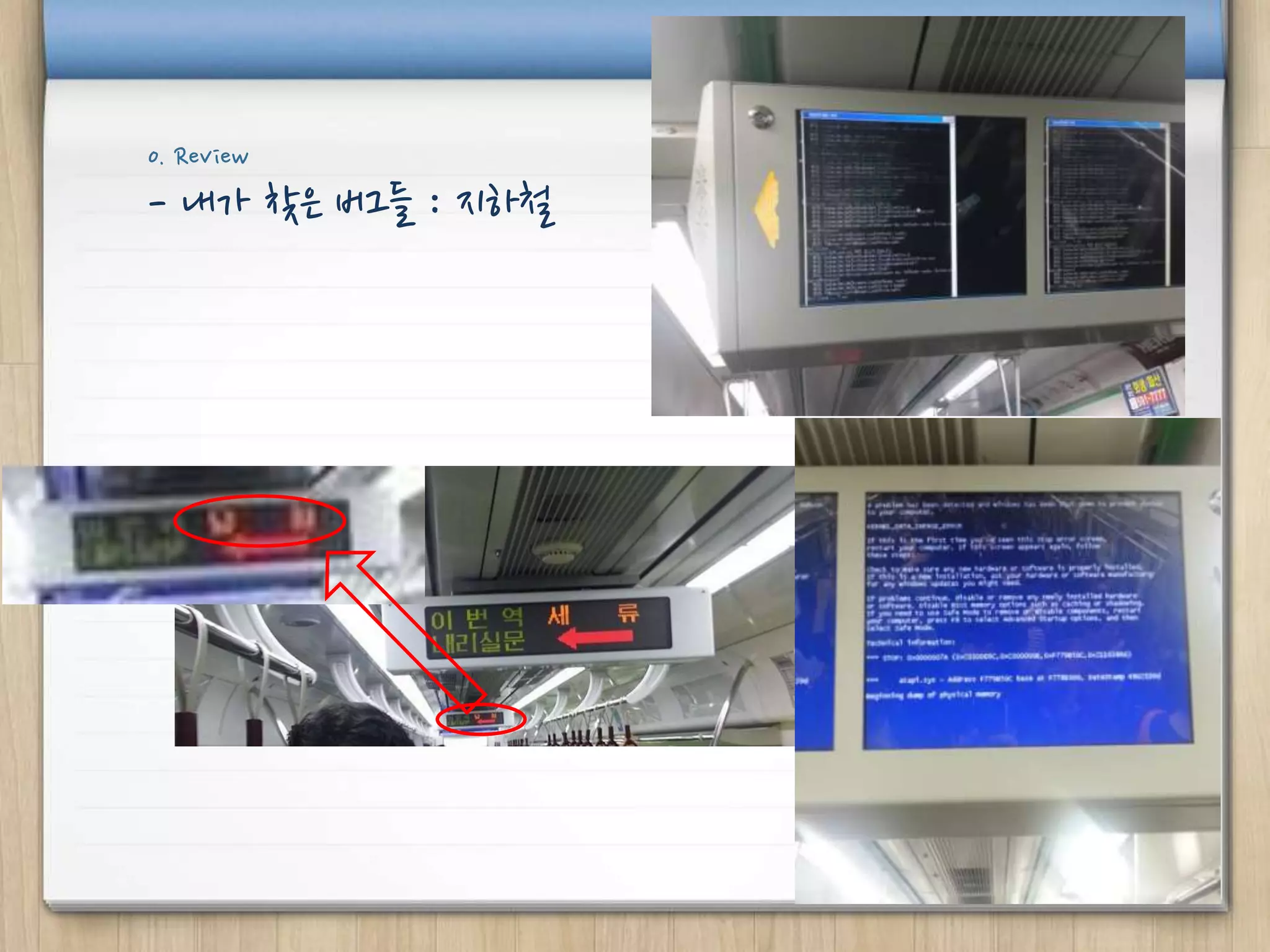 0. Review

- 내가 찾은 버그들 : 지하철

4/10

 