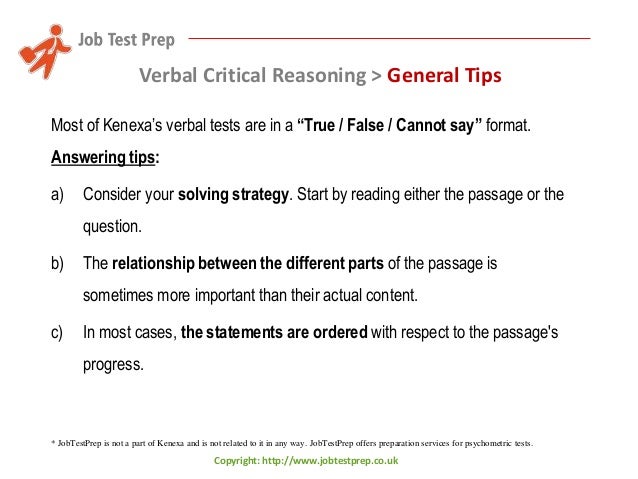 critical thinking test questions and answers