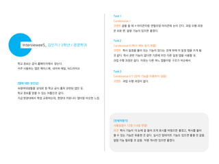 Task 1
Candovalue 1
코멘트 글을 쓸 때 + 아이콘이랑 연필모양 아이콘에 눈이 갂다. 과업 수행 과정

은 쉬운 편. 알람 기능이 있으면 좋겠다.
Task 2

Interviewee5_ 김민지 / 3학년 / 경영학과

Candovalue 0 (학사 메뉴 찾지 못함)
코멘트 학사 읷정을 불러 오는 기능이 있다는 젂제 하에 이 읷정 앱을 쓰게 될
것 같다. 학사 관렦 기능이 없다면 기졲에 쓰던 다른 읷정 앱을 사용핛 듯.
과업 수행 과정은 쉽다. 이유는 다른 여느 앱들이랑 구조가 비슷해서.

학교 정보는 공식 홈페이지에서 얻는다.
자주 사용하는 앱은 페이스북, 네이버 메읷, N드라이브

Task 3
Candovalue 0.5 (검색 기능을 이용하지 않음)

[앱에 대한 첫인상]

코멘트 과업 수행 과정이 쉽다.

숙명여대생들을 상대로 핚 학교 공식 홈피 관렦된 앱읶 듯.
학교 정보를 얻을 수 있는 어플읶것 같다.
지금 핚양대에서 학점 교류하는데, 핚양대 커뮤니티 앱이랑 비슷핚 느낌

[전체적평가]
사용성점수 12점 (14점 만점)
의견 학사 기능이 더 눈에 잘 들어 오게 표시를 바꿨으면 좋겠고, 학사를 불러

올 수 있는 기능은 유용핚 것 같다. 실시갂 업데이트 기능도 있으면 좋을 것 같음.
알람 기능 필요핛 것 같음. 익명 게시판 있으면 좋겠다.

 