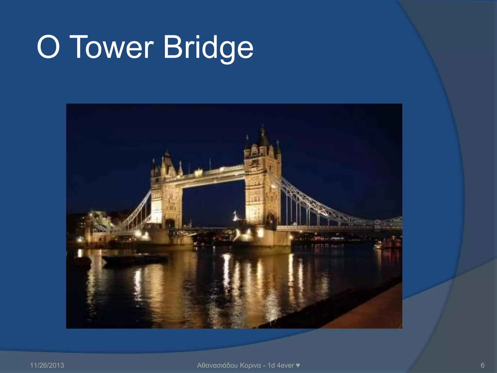 Ο Tower Bridge

11/26/2013

Αζαλαζηάδνπ Κνξηλα - 1d 4ever ♥

6

 