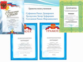 Грамоты моих учеников

Суфиянов Ринат Дамирович
Хуснуллин Загир Зуфарович
Газтдинов Рамис Фирдависович

 
