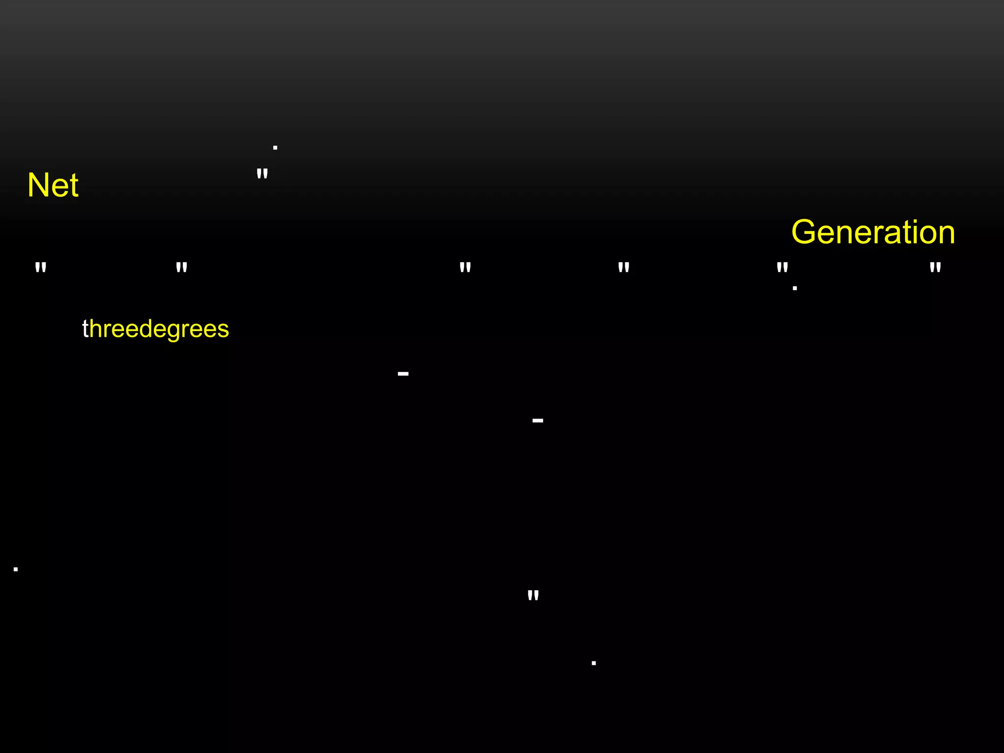 .
"

Net

Generation

"

"

"

"

threedegrees

-

.
"

.

".

"

 