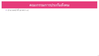 คณะกรรมการประกันสังคม
• อํานาจหน้าทีี่ (มาตรา ๙)

27

 