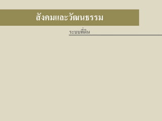 สั งคมและวัฒนธรรม
ระบบทีดิน
่

 