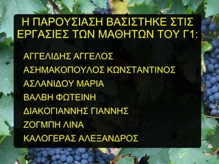 Ζ ΠΑΡΟΤ΢ΗΑ΢Ζ ΒΑ΢Η΢ΣΖΚΔ ΢ΣΗ΢
ΔΡΓΑ΢ΗΔ΢ ΣΧΝ ΜΑΘΖΣΧΝ ΣΟΤ Γ1:
ΑΓΓΔΛΗΓΖ΢ ΑΓΓΔΛΟ΢
Α΢ΖΜΑΚΟΠΟΤΛΟ΢ ΚΧΝ΢ΣΑΝΣΗΝΟ΢
Α΢ΛΑΝΗΓΟΤ ΜΑΡΗΑ
ΒΑΛΒΖ ΦΧΣΔΗΝΖ
ΓΗΑΚΟΓΗΑΝΝΖ΢ ΓΗΑΝΝΖ΢
ΕΟΓΜΠΖ ΛΗΝΑ

ΚΑΛΟΓΔΡΑ΢ ΑΛΔΞΑΝΓΡΟ΢

 