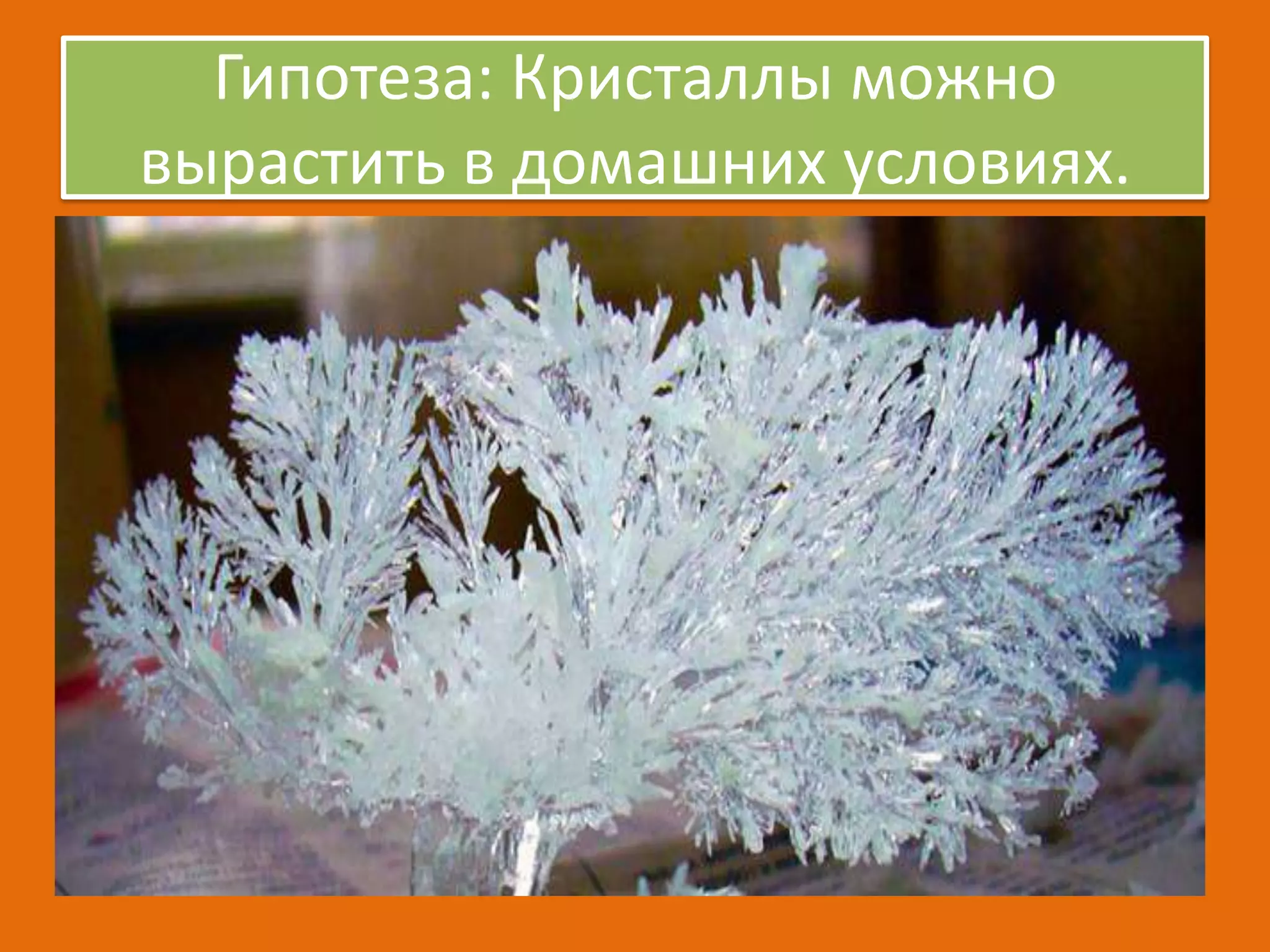 Гипотеза: Кристаллы можно
вырастить в домашних условиях.

 