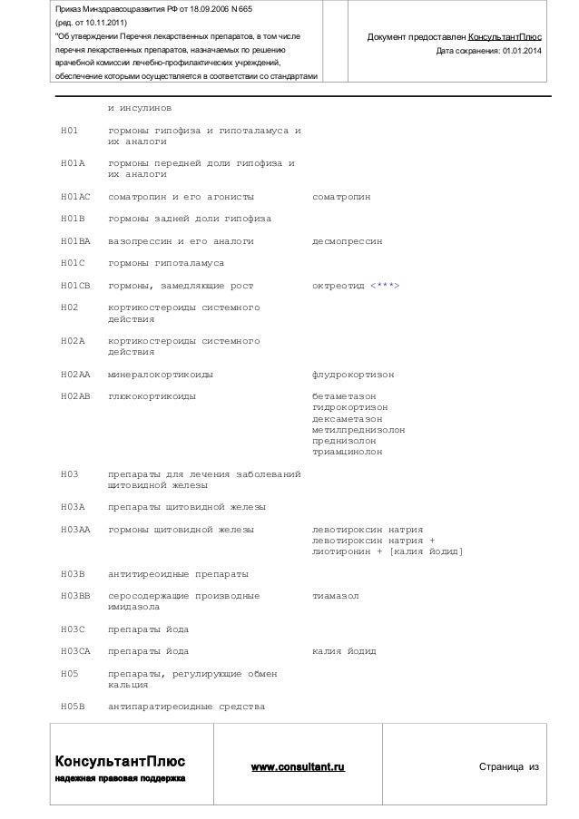 приказ минздрава 665 от 18.09.2006
