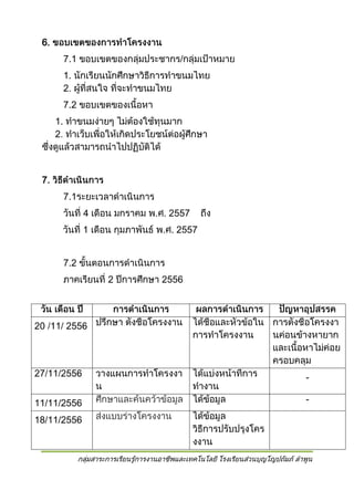 6.
7.1

/

1.
7.2
1.

7.
7.1
. .
. . 2557
7.2
2

2556

2

11/11/2556
18/11/2556

-

 