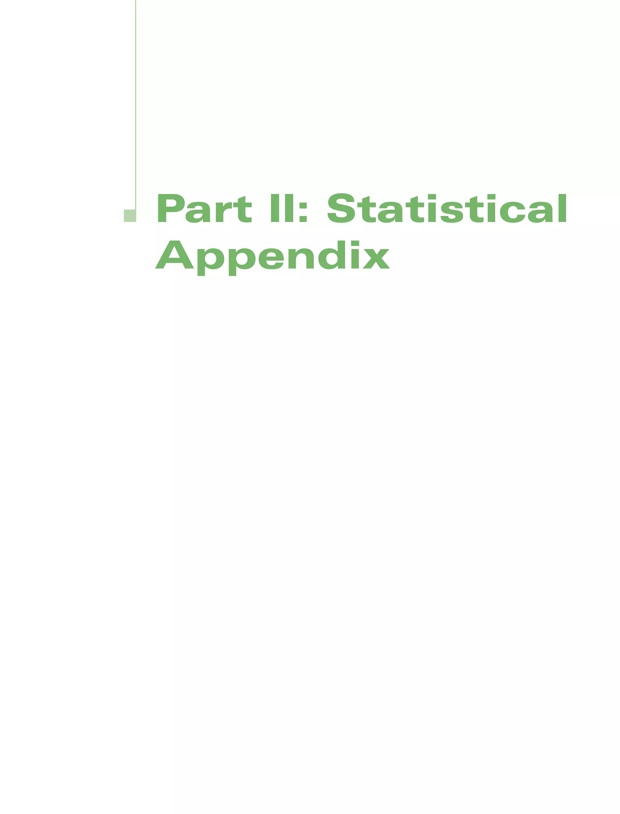 Part II: Statistical
Appendix

 