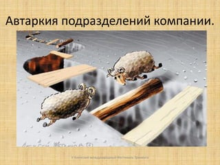 Автаркия подразделений компании.

V Киевский международный Фестиваль Тренинга

 