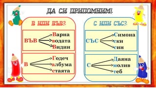 ВЪВ

Варна
водата
Видин

В

Годеч
албума
стаята

СЪС

Симона
ски
син

С

Даяна
молив
теб

 