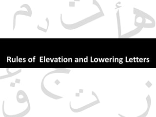 Rules of Elevation and Lowering Letters

 