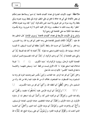 ‫&‬

‫٥٤٥٤١‬
‫١‬

‫ﻣﻼﺣﻈﺔ: ﺍﻧﺘﻬﺖ ﺍﻷﺑﻴﺎﺕ ﺍﻟﻌﺸﺮﺓ ﰲ ﺗﻌﺪﺍﺩ ﻛﻠﻤﺎﺕ ﻗﺎﻋﺪﺓ "ﺇﻥ ﺿﻢ" ﻭﺳﺘﻼﺣﻆ ﻋﺪﻡ ﺇﺣﻜﺎﻡ‬
‫ﰲ ﺑﻌﺾ ﺍﻷﻟﻔﺎﻅ ﺍﻟﱵ ﺃﺗﻰ ‪‬ﺎ ﺧﻼﻓﺎ ﳌﺎ ﻓﻌﻞ ﰲ ﺑﺎﻗﻲ ﺍﻟﻨﻈﻢ، ﻓﺮﲟﺎ ﻳﺄﰐ ﺑﻠﻔﻆ ﻭﻳﺮﻳﺪ ﻋﻤﻮﻣﻪ ﻭﻳﺄﰐ‬
‫ﺑﻠﻔﻆ ﻭﻻ ﻳﺮﻳﺪ ﺳﻮﺍﻩ ﻣﻦ ﻏﲑ ﺗﻔﺮﻳﻖ ﻭﻻ ﺗﻨﺒﻴﻪ، ﻓﻤﻦ ﺫﻟﻚ ﻗﻮﻟﻪ "ﺃﻭﺗﻮﺍ" ﻓﺈﻧﻪ ﻳﺮﻳﺪ ﻋﻤﻮﻣﻪ ﲞﻼﻑ‬
‫"ﺧﻠﻘﻮﺍ" ﻭﻗﺪ ﺑﻴﻨﺖ ﺫﻟﻚ ﻣﺎ ﺍﺳﺘﻄﻌﺖ، ﻭﺭﲟﺎ ﺫﻛﺮ ﺍﻟﻘﻴﺪ ﺍﻟﺬﻱ ﻻ ﺃﺭﺍﻩ ﺿﺮﻭﺭﻳﺎ، ﻭﺭﲟﺎ ﻳﻜـﻮﻥ‬
‫ﺗﺴﺎﻫﻠﻪ ﻫﺬﺍ ﺍﺗﻜﺎﻻ ﻣﻨﻪ ﻋﻠﻰ ﺍﻟﻘﺎﻋﺪﺓ ﺍﻟﱵ ﻭﺿﻊ ﺃﻭﻻ.‬
‫ﻭﻟﻨﺸﺮﻉ ﰲ ﺍﻷﺑﻴﺎﺕ ﺍﻷﺭﺑﻌﺔ ﰲ ﺗﻌﺪﺍﺩ ﻛﻠﻤﺎﺕ ﻗﺎﻋﺪﺓ "ﻭﺳﻮﻯ ﺍﻹﻧﺎﺙ" ﻗﺎﻝ ﺍﻟﻨﺎﻇﻢ ﺭﲪﺔ‬

‫ﺍﷲ ﻋﻠﻴﻪ: ) ﹶ ‪‬ﺎ( ﺍﻟﻜﺎﻑ ﻟﻠﺘﻤﺜﻴﻞ ﻟﻠﻘﺎﻋﺪﺓ ﻋﻠﻰ ﻭﺟﻪ ﺍﳊﺼﺮ ﺃﻱ ﳓﻮ ﺭﺑﻨﺎ ﺍﷲ، ﺭﺑﻨﺎ ﺍﻃﻤـﺲ،‬
‫ﻛﺮﺑﻨ‬

‫ﺭﺑﻨﺎ ﺍﻏﻔﺮ. ﻭ)ﺍﻟﹾ ‪‬ﺴ‪ ( ‬ﺃﻱ ﺣﺴﺒﻨﺎ ﺍﷲ، ﻭﻟﻔﻆ )ﺍﺋﹾ ِ( ﻣﻄﻠﻘﺎ ﺃﻱ ﺃﺗﻴﻨـﺎ ﺍﻟـﻴﻘﲔ، ﻻ ﺗﺄﺗﻴﻨـﺎ‬
‫ﺖ‬
‫ﺤ ﺐ‬

‫ﺍﻟﺴﺎﻋﺔ، ﺳﻴﺆﺗﻴﻨﺎ ﺍﷲ، ﻭﺃﻭﺗﻴﻨﺎ ﺍﻟﻌﻠﻢ ﻭﺍﺳﺘﺜﲎ ﻣﻨﻪ ﺑﻘﻮﻟﻪ: ) ﹶ( ﲢﻤﻠﻪ ﺇﺫﺍ ﻛﺎﻥ ﻓﻴﻪ ﻟﻔـﻆ )‪‬ﺎ( ﺃﻱ‬
‫ﻳ‬
‫ﻻ‬

‫ﻭﺍﻟﱵ ﻳﺎﺗﲔ ﺍﻟﻔﺤﺸﺔ ﺃﻭ ) َﺍ( ﺃﻱ ﻭﺀﺍﺗﲔ ﺍﻟﺰﻛﻮﺓ، ﺃﻭ ) ‪ (‬ﺃﻱ ﺍﻟﺘﺎﺀ ﺍﳌﻀـﻤﻮﻡ ﳓـﻮ ﺃﺗـﺄﺗﻮﻥ‬
‫ﺕ‬
‫ﺀ‬

‫ﺍﻟﻔﺤﺸﺔ ﺃﺗﺄﺗﻮﻥ ﺍﻟﺮﺟﺎﻝ، ﻭﻳﺆﺗﻮﻥ ﺍﻟﺰﻛﻮﺓ ﻭﺃﻣﺎ "ﺀﺍﻳﺘﻨﺎ ﺍﻟﻜﱪﻯ، ‪ " s r q‬ﻓـﻼ‬

‫ﺗﺪﺧﻼﻥ ﻓﻴﻤﺎ ﺍﺳﺘﺜﲎ ﺑﻘﻮﻟﻪ "ﺀﺍ" ﻷﻥ ﺍﻷﻭﱃ ﻟﻴﺴﺖ ﻣﻦ ﻟﻔﻆ "ﺍﺋﺖ" ﻭﺳﻴﻨﺺ ﻋﻠﻴﻬـﺎ. ﻭﺍﻟﺜﺎﻧﻴـﺔ‬
‫ﺩﺍﺧﻠﺔ ﰲ ﻗﺎﻋﺪﺓ "ﻛﻜﺴﻮﺍ" ﺍﻵﺗﻴﺔ ﺇﻥ ﺷﺎﺀ ﺍﷲ ﺗﻌﺎﱃ.‬

‫ﻭﺍﲪﻞ ) ‪‬ﻦ‪ (‬ﺃﻱ ﳓﻮ ﻋﻨﺎ ﺍﻟﺮﺟﺰ، ﻋﻨﺎ ﺍﻟﻌﺬﺍﺏ، ﻭ) ِﻦ( ﺑﻜﺴﺮ ﺍﳌﻴﻢ ﻭﺗﺸﺪﻳﺪ ﺍﻟﻨﻮﻥ ﳓﻮ ﻭﺇﻧﺎ ﻣﻨﺎ‬
‫ﻣ‬
‫ﻋ‬

‫ﺍﳌﺴﻠﻤﻮﻥ ﻭﻣﻨﺎ ﺍﻟﻘﺴﻄﻮﻥ، ﻣﻨﺎ ﺍﻟﺼﻠﺤﻮﻥ، ﲞﻼﻑ ﺃﻥ ﻣﻦ ﺍﷲ ﻋﻠﻴﻨﺎ، ﻓﺒﻤﺎ ﺭﲪﺔ ﻣﻦ ﺍﷲ، ﻭﺃﻧﺎ ﻣﻦ‬

‫ﺍﳌﺴﻠﻤﲔ ﺀﺍﻟﻦ. ﻭﺍﲪﻞ )‪‬ﻄﹾ ٍ( ﺃﻱ ﺃﻧﻄﻘﻨﺎ ﺍﷲ، ﻭ)ﺁ ٍ( ﺃﻱ ﳓﻮ ﻣﻦ ﺀﺍﻳﺘﻨﺎ ﺍﻟﻜـﱪﻯ، ‪U‬‬
‫ﻱ‬
‫ﻧ ﻖ‬
‫‪ Y X W V‬ﻭ)ِﺭ‪ ‬ﹸ( ﺃﻱ ﺃﻭﺭﺛﻨﺎ ﺍﻷﺭﺽ، ﻓﻠﻤﺎ ) َﺍ ‪ ‬ﹸﻮ(ﻧﺎ ﺍﻧﺘﻘﻤﻨﺎ، ﻭ) ﹶ‪‬ﻦ‪ (‬ﺃﻱ‬
‫ﻓﺘ‬
‫ﺀ ﺳﻔ‬
‫ﺇﺙ‬

‫ﻭﻟﻘﺪ ﻓﺘﻨﺎ ﺍﻟﺬﻳﻦ، ﻭ) ِﺮ‪ ( ‬ﺃﻱ ﺷﺮﻛﺎﺅﻧﺎ ﺍﻟﺬﻳﻦ ﻛﻨﺎ، ﻭ)ﹶ ‪ (‬ﺃﻱ ﻳﺄﺑﻨﺎ ﺍﺳﺘﻐﻔﺮ ﻟﻨﺎ، ﺃﻭ ﺀﺍﺑﺎﺅﻧﺎ‬
‫ﺃﺏ‬
‫ﺷﻙ‬

‫ﺍﻷﻭﻟﻮﻥ، ﰲ ﺀﺍﺑﺎﺋﻨﺎ ﺍﻷﻭﻟﲔ، ﻭ) ‪‬ﺒ‪ ( ‬ﺃﻱ ﻋﺒﺎﺩﻧﺎ ﺍﳌﺨﻠﺼﲔ، ﻋﺒﺎﺩﻧﺎ ﺍﳌﺆﻣﻨﲔ، ﻟﻌﺒﺎﺩﻧﺎ ﺍﳌﺮﺳـﻠﲔ،‬
‫ﻋﺪ‬

‫ﻭ)ﹶ ‪ (‬ﺃﻱ ﻭﻹﺧﻮﺍﻧﻨﺎ ﺍﻟﺬﻳﻦ، ﻭ) ‪‬ﻮ‪ ( ‬ﺃﻱ ﻣﻮﺗﺘﻨﺎ ﺍﻷﻭﱃ، ﺃﻣﺘﻨﺎ ﺍﺛﻨﺘﲔ، ﻭ)ﹶ ‪‬ﻞﹾ( ﺃﻱ ﺃﺟﻠﻨـﺎ‬
‫ﺃﺟ‬
‫ﻣﺕ‬
‫ﺃﺥ‬

‫ﺍﻟﺬﻱ ﺃﺟﻠﺖ ﻟﻨﺎ، ﻭ) ﹶﻮ‪ ( ‬ﺃﻱ ﻗﻮﻣﻨﺎ ﺍﲣﺬﻭﺍ، ﻭ) ‪ ‬ﻮ ﹲ( ﺃﻱ ﻋﻠﻰ ﺭﺳﻮﻟﻨﺎ ﺍﻟﺒﻠﻎ، ﻗﺪ )‪‬ﹶ(ﻧﺎ ﺍﷲ‬
‫ﻧﺒﺄ‬
‫ﺭﺳ ﻝ‬
‫ﻗﻡ‬

 