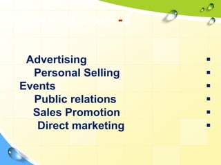 

Personal Selling

•
•

 