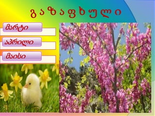 გაზაფხული
მარტი
აპრილი
მაისი

 