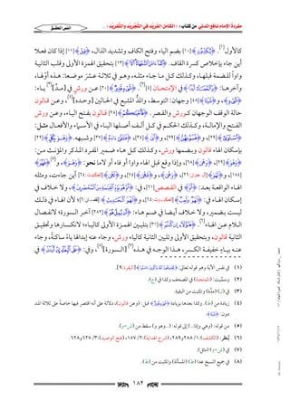 ‫‪                ‬‬
‫‪‬‬
‫‪ ‬‬
‫‪‬‬
‫‪ ‬א‪  ‬א‪FW ‬א‪ ‬א‪ ‬א‪  ‬א‪KKE ‬‬

‫א‪‬א‪‬‬

‫ﻛﺎﻷول)١(. ‪ [١٠] H¡I‬ﺑﻀﻢ اﻟﻴﺎء وﻓﺘﺢ اﻟﻜﺎف وﺗﺸﺪﻳﺪ اﻟﺬال, ‪ [١١] HbI‬إذا ﻛﺎن ﻓﻌـﻼ‬

‫أﻳﻦ ﺟﺎء ﺑﺈﺧﻼص ﻛﴪة اﻟﻘﺎف. ‪ [١٣] H£ ¢ ¡  ~I‬ﺑﺘﺤﻘﻴﻖ اﳍﻤﺰة اﻷوﱃ وﻗﻠﺐ اﻟﺜﺎﻧﻴـﺔ‬
‫ً‬
‫واوا ﻟﻠــﻀﻤﺔ ﻗﺒﻠﻬــﺎ, وﻛــﺬﻟﻚ ﻛــﻞ ﻣــﺎ ﺟــﺎء ﻣﺜﻠــﻪ, وﻫــﻮ ﰲ ﺛﻼﺛــﺔ ﻋــﴩ ﻣﻮﺿــﻌﺎ: ﻫــﺬه أوﳍــﺎ,‬
‫ّ‬
‫َ‬
‫ٍ‬
‫وآﺧﺮﻫــﺎ: ‪ H° ¯I‬ﰲ اﻹﻣﺘﺤــﺎن ]٤[)٢(. ‪ [٢٠] Hj iI‬ﻋــﻦ ورش ﰲ ]ﻣــﺪ[)٣( ﻳــﺎء:‬
‫ﱢ‬
‫‪ ,HiI‬و‪ [٤٨] HÉI‬وﺟﻬﺎن: اﻟﺘﻮﺳﻂ, واﳌﺪ اﳌﺸﺒﻊ ﰲ اﳊـﺎﻟﲔ ]وﺣـﺪه[)٤(, وﻋـﻦ ﻗـﺎﻟﻮن‬
‫ﱡ‬

‫ﺣﺎﻟﺔ اﻟﻮﻗﻒ اﻟﻮﺟﻬﺎن ﻛـﻮرش واﻟﻘـﴫ. ‪ [٢٨] H³I‬ﻗـﺎﻟﻮن ﺑﻔـﺘﺢ اﻟﻴـﺎء, وﻋـﻦ ورش‬
‫اﻟﻔــﺘﺢ واﻹﻣﺎﻟــﺔ, وﻛــﺬﻟﻚ اﳊﻜــﻢ ﰲ ﻛــﻞ أﻟــﻒ أﺻــﻠﻬﺎ اﻟﻴــﺎء ﰲ اﻷﺳــﲈء واﻷﻓﻌــﺎل ﻣﺜــﻞ:‬
‫ۡ‬

‫َ َ‬
‫‪ ,[٢٩] HÇI‬و‪ ,[٢٩] HÊI‬و‪ [٣٧] HÑ ÐI ,[٣٤] H~I‬وﺷــﺒﻬﻪ. ‪I‬وهــو ‪[٢٩] HÏ‬‬

‫ﺑﺈﺳﻜﺎن اﳍﺎء ﻗﺎﻟﻮن وﺑـﻀﻤﻬﺎ ورش, وﻛـﺬﻟﻚ ﻛـﻞ ﻫـﺎء ﺿـﻤﲑ اﳌﻔـﺮد اﳌـﺬﻛﺮ واﳌﺆﻧـﺚ ﻣـﻦ:‬

‫)٥(‬
‫َۡ َ‬
‫ََۡ‬
‫َ َۡ‬
‫‪I‬وهو‪I ,[٢٩] H‬وه‪ ,[٦٨] H‬وإذا وﻗﻊ ﻗﺒﻞ اﳍﺎء واوا أو ﻓﺎء أو ﻻﻣﺎ ﻧﺤﻮ: ‪I‬وهـو‪ ,H‬و ‪H{I‬‬
‫َۡ َ‬
‫َ َۡ‬
‫ََۡ‬
‫َ َۡ‬
‫]٤٨١[, و‪I‬لهو‪] H‬ﺁﻝ ﻋﻤﺮﺍﻥ:٦٢[, ‪I‬وه‪ ,H‬و‪I‬فه‪ ,[٧٤] H‬و‪I‬له‪] H‬ﺍﻟﻌﻨﻜﺒﻮﺕ:٤٦[ أﻳﻦ ﺟﺎءت, وﻣﺜﻠﻪ‬

‫اﳍــﺎء اﻟﻮاﻗﻌــﺔ ﺑﻌــﺪ: ‪ H^I‬ﰲ اﻟﻘــﺼﺺ]١٦[, ﰲ: ‪ ,Hc b a ` _ ^I‬وﻻ ﺧــﻼف ﰲ‬
‫إﺳــﻜﺎن اﳍــﺎء ﰲ: ‪] HG FI‬ﺍﻟﻌﻨﻜﺒـﻮﺕ:٤٦[, و‪] He dI‬ﻟﻘﻤـﺎﻥ:٦[; ﻷن اﳍــﺎء ﰲ ذﻟــﻚ‬
‫ـ‬
‫ـ‬

‫ﻟﻴﺴﺖ ﺑـﻀﻤﲑ, وﻻ ﺧـﻼف أﻳـﻀﺎ ﰲ ﺿـﻢ ﻫـﺎء: ‪ [٢٨٢] Ht s rI‬آﺧـﺮ اﻟـﺴﻮرة; ﻻﻧﻔـﺼﺎل‬

‫ﻣﺎﺟﺴﺘﲑ _ ﻣﺮﺍﻡ ﺍﻟﻠﻬﻴﱯ ) ﻛﺎﻣﻞ ﺍﻟﺮﺳﺎﻟﺔ.. ﺍﻟﺼﻮﺭﺓ ﺍﻟﻨﻬﺎﺋﻴﺔ ( ١٤٠‬

‫اﻟــﻼم ﻋــﻦ اﳍــﺎء)٦(. ‪ [٣١] Hm l kI‬ﺑﺘﻠﻴــﲔ اﳍﻤــﺰة اﻷوﱃ ﻛﺎﻟﻴــﺎء; ﻻﻧﻜــﺴﺎرﻫﺎ وﲢﻘﻴــﻖ‬
‫ً‬
‫اﻟﺜﺎﻧﻴﺔ ﻗﺎﻟﻮن, وﺑﺘﺤﻘﻴﻖ اﻷوﱃ وﺗﻠﻴﲔ اﻟﺜﺎﻧﻴﺔ ﻛﺎﻟﻴﺎء ورش, وﺟﺎء ﻋﻨﻪ إﺑﺪاﳍﺎ ﻳﺎء ﺳﺎﻛﻨﺔ, وﺟﺎء‬
‫ً‬
‫ٍ‬
‫ﻋﻨــﻪ ﺑﻴــﺎء ﺧﻔﻴﻔــﺔ اﻟﻜــﴪ, ﻫــﺬا اﻟﻮﺟــﻪ ﰲ ﻫــﺬه)٧( ]اﻟــﺴﻮرة[)٨(, وﰲ: ‪ Hy x w vI‬ﰲ‬
‫ــــــــــــــــــ‬

‫)١( ﰲ ﻧﻔﺲ اﻵﻳﺔ وﻫﻮ ﻗﻮﻟﻪ ﺗﻌﺎﱃ: ‪] Hk j i hI‬اﻟﺒﻘﺮة:٩[.‬
‫)٢( وﺳﻤﻴﺖ: )اﳌﻤﺘﺤﻨﺔ( ﰲ اﳌﺼﺤﻒ وﻛﺬا ﰲ )ج(.‬
‫ﱢ‬
‫)٣( ﰲ )ل( )ﻣﺪة( واﳌﺜﺒﺖ ﻣﻦ اﻟﺒﻘﻴﺔ.‬
‫ﱠ‬

‫ً‬
‫)٤( زﻳﺎدة ﻣﻦ )ط(. وﻛﺬا ﺑﻌﺪﻫﺎ ﺑﺰﻳﺎدة ‪ Hj i I‬ﻗﺒﻞ: )وﻋﻦ ﻗﺎﻟﻮن(, دﻻﻟﺔ ﻋﲆ أﻧﻪ اﻗﺘﴫ ﻓﻴﻬﺎ ﺧﺎﺻﺔ ﻋﲆ ﺛﻼﺛﺔ اﳌـﺪ‬
‫دون: ‪.HÉI‬‬

‫٧١/١١/٤٣٤١‬

‫)٥( ﻣﻦ ﻗﻮﻟﻪ: )وﻫﻲ وإذا..( إﱃ ﻗﻮﻟﻪ: )..وﻫﻮ و( ﺳﻘﻂ ﻣﻦ )ش−و(.‬
‫)٦( ُﻳﻨﻈﺮ: )اﻟﻜﺸﻒ(:١/٨٨٢و٩٨٢, )ﴍح اﳍﺪاﻳﺔ(:٢/٧٥١, )ﻓﺘﺢ اﻟﻮﺻﻴﺪ(:٣/٧٢٦و٨٢٦.‬
‫)٧( ﰲ )ش−و( )ﻣﺜﻞ(.‬

‫‪@ @Ali Fattani‬‬

‫)٨( ﰲ ﲨﻴﻊ اﻟﻨﺴﺦ ﻋﺪا )ط( )اﳌﺴﺄﻟﺔ( واﳌﺜﺒﺖ ﻣﻦ )ط(.‬

‫‪ ١٨٢ ‬‬

 