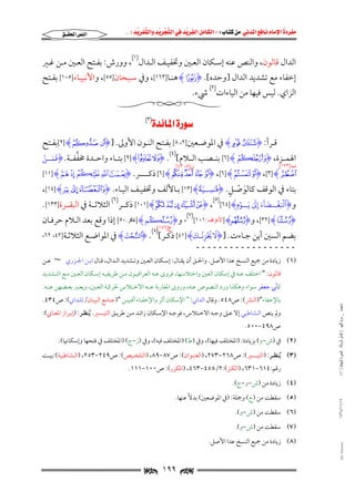 ‫‪                ‬‬
‫‪‬‬
‫‪ ‬‬
‫‪‬‬
‫‪ ‬א‪  ‬א‪FW ‬א‪ ‬א‪ ‬א‪  ‬א‪KKE ‬‬

‫א‪‬א‪‬‬

‫اﻟﺪال ﻗﺎﻟﻮن, واﻟﻨﺺ ﻋﻨﻪ إﺳـﻜﺎن اﻟﻌـﲔ وﲣﻔﻴـﻒ اﻟـﺪال)١(, وورش: ﺑﻔـﺘﺢ اﻟﻌـﲔ ﻣـﻦ ﻏـﲑ‬
‫إﺧﻔﺎء ﻣﻊ ﺗﺸﺪﻳﺪ اﻟﺪال ]وﺣﺪه[. ‪ HI‬ﻫﻨـﺎ]٣٦١[, وﰲ ﺳـﺒﺤﺎن]٥٥[, واﻷﻧﺒﻴـﺎء]٥٠١[ ﺑﻔـﺘﺢ‬

‫اﻟﺰاي. ﻟﻴﺲ ﻓﻴﻬﺎ ﻣﻦ اﻟﻴﺎءات)٢( ﳾء.‬

‫‪‬א‪ (٣)‬‬

‫ﻗــﺮأ: ‪ Hµ ´I‬ﰲ اﳌﻮﺿــﻌﲔ]٢، ٨[ ﺑﻔــﺘﺢ اﻟﻨــﻮن اﻷوﱃ. ]‪[٢] H¸ ¶I‬ﺑﻔــﺘﺢ‬

‫)٤(‬
‫ََ ُ‬
‫ﱠ‬
‫اﳍﻤــﺰة, ‪ [٦] HOI‬ﺑﻨــﺼﺐ اﻟــﻼم[ . ‪ [٢] HÅ ÄI‬ﺑﺘــﺎء واﺣــﺪة ﳐﻔﻔــﺔ. ‪I‬فمــن‬

‫ﺏ]٣٧١[‬
‫ﻥ]٥، ٣٤[‬
‫‪ [٦] Ha ` _ ^I ,[٦] He dI ,[٣] Hx‬ذﻛــــــﺮ. ‪[١١] HQ P O N MI‬‬

‫َ ْ ِ‬
‫ﺑﺘﺎء ﰲ اﻟﻮﻗﻒ ﻛﺎﻟﻮﺻـﻞ. ‪ [١٣] H{I‬ﺑـﺎﻷﻟﻒ وﲣﻔﻴـﻒ اﻟﻴـﺎء. ‪,[١٤] HO Q PI‬‬

‫َۡۡ َ َٓ َ‬
‫ـ ِۡ‬
‫و‪I‬ٱلغ ــضاء إ ِ ٰ يَــوم‪ [١٠١] H¨ § ¦ ¥ ¤I ,(٥)[٦٤] H‬ذﻛـــﺮ)٦( اﻟﺜﻼﺛـــﺔ ﰲ اﻟﺒﻘـــﺮة]٣٣١[.‬
‫ـ‬

‫‪ ,[٣٢] H_I‬و‪] HrI‬ﺍﻷﻋﺮﺍﻑ:١٠١[)٧(، و‪] HEI‬ﻏﺎﻓﺮ:٠٥[ إذا وﻗﻊ ﺑﻌﺪ اﻟـﻼم ﺣﺮﻓـﺎن‬

‫[‬
‫ﻉ]٦٧١)٨(‬
‫َ ُۡ ُ َ‬
‫ﺑﻀﻢ اﻟﺴﲔ أﻳﻦ ﺟـﺎءت. ]‪ I‬يزنـك‪ [٤١] H‬ذﻛـﺮ[ . ‪ H|I‬ﰲ اﳌﻮاﺿـﻊ اﻟﺜﻼﺛـﺔ]٢٤، ٢٦،‬
‫ِ‬

‫ــــــــــــــــــ‬

‫)١( زﻳﺎدة ﻣﻦ ﲨﻴﻊ اﻟﻨﺴﺦ ﻋﺪا اﻷﺻﻞ. واﳊـﻖ أن ﻳﻘـﺎل: إﺳـﻜﺎن اﻟﻌـﲔ وﺗـﺸﺪﻳﺪ اﻟـﺪال, ﻗـﺎل اﺑـﻦ اﳉـﺰري ~ ﻋـﻦ‬
‫ﻗﺎﻟﻮن: " اﺧﺘﻠﻒ ﻋﻨﻪ ﰲ إﺳﻜﺎن اﻟﻌﲔ واﺧﺘﻼﺳﻬﺎ, ﻓﺮوى ﻋﻨﻪ اﻟﻌﺮاﻗﻴـﻮن ﻣـﻦ ﻃﺮﻳﻘﻴـﻪ إﺳـﻜﺎن اﻟﻌـﲔ ﻣـﻊ اﻟﺘـﺸﺪﻳﺪ‬

‫ﻛﺄﰊ ﺟﻌﻔﺮ ﺳﻮاء وﻫﻜﺬا ورد اﻟﻨﺼﻮص ﻋﻨﻪ, وروى اﳌﻐﺎرﺑﺔ ﻋﻨـﻪ اﻻﺧـﺘﻼس ﳊﺮﻛـﺔ اﻟﻌـﲔ, وﻳﻌـﱪ ﺑﻌـﻀﻬﻦ ﻋﻨـﻪ:‬
‫ﻣﺎﺟﺴﺘﲑ _ ﻣﺮﺍﻡ ﺍﻟﻠﻬﻴﱯ ) ﻛﺎﻣﻞ ﺍﻟﺮﺳﺎﻟﺔ.. ﺍﻟﺼﻮﺭﺓ ﺍﻟﻨﻬﺎﺋﻴﺔ ( ١٤٠‬

‫ﺑﺎﻹﺧﻔﺎء")اﻟﻨﴩ(: ص٨٤٥. وﻗﺎل اﻟﺪاﲏ: " اﻹﺳﻜﺎن آﺛﺮ واﻹﺧﻔـﺎء أﻗـﻴﺲ ")ﺟـﺎﻣﻊ اﻟﺒﻴـﺎن/ﻟﻠـﺪاﲏ(: ص٤٣٤.‬

‫وﱂ ﻳﻨﺺ اﻟـﺸﺎﻃﺒﻲ إﻻ ﻋـﲆ وﺟـﻪ اﻻﺧـﺘﻼس, ﻓﻮﺟـﻪ اﻹﺳـﻜﺎن زاﺋـﺪ ﻣـﻦ ﻃﺮﻳـﻖ اﻟﺘﻴـﺴﲑ. ُﻳﻨﻈـﺮ: )إﺑـﺮاز اﳌﻌـﺎﲏ(:‬
‫ص٨٩٤−٠٠٥.‬

‫)٢( ﰲ )ش−و( ﺑﺰﻳﺎدة: )اﳌﺨﺘﻠﻒ ﻓﻴﻬﺎ(, وﰲ )ط( )اﳌﺨﺘﻠﻒ ﻓﻴﻪ(, وﰲ )ز−ج( )اﳌﺨﺘﻠﻒ ﰲ ﻓﺘﺤﻬﺎ وإﺳﻜﺎﳖﺎ(.‬
‫)٣( ُﻳﻨﻈــﺮ: )اﻟﺘﻴــﺴﲑ(: ص٨٦٢−٣٧٢, )اﻟﻌﻨــﻮان(: ص٧٨−٩٨, )اﻟﺘﻠﺨــﻴﺺ(: ص٩٤٢−٣٥٢, )اﻟــﺸﺎﻃﺒﻴﺔ(:ﺑﻴــﺖ‬
‫رﻗﻢ:٤١٦−١٣٦, )اﻟﻜﻨﺰ(:٢/٨٥٤−٣٦٤, )اﳌﻜﺮر(: ص٠٠١−١١١.‬

‫)٤( زﻳﺎدة ﻣﻦ )ش−و−ج(.‬

‫٧١/١١/٤٣٤١‬

‫)٥( ﺳﻘﻄﺖ ﻣﻦ )ج( وﲨﻠﺔ: )ﰲ اﳌﻮﺿﻌﲔ( ﺑﺪﻻً ﻋﻨﻬﺎ.‬
‫)٦( ﺳﻘﻄﺖ ﻣﻦ )ش−و(.‬

‫)٧( ﺳﻘﻄﺖ ﻣﻦ )ش−و(.‬

‫‪@ @Ali Fattani‬‬

‫)٨( زﻳﺎدة ﻣﻦ ﲨﻴﻊ اﻟﻨﺴﺦ ﻋﺪا اﻷﺻﻞ.‬

‫‪ ١٩٩ ‬‬

 