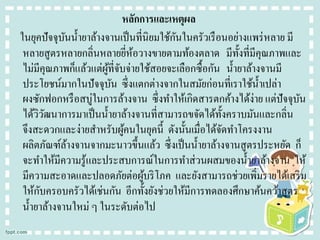 หลักการและเหตุผล
ั
ในยุคปัจจุบนน้ ายาล้างจานเป็ นที่นิยมใช้กนในครัวเรื อนอย่างแพร่ หลาย มี
ั
หลายสูตรหลายกลิ่นหลายยีหอวางขายตามท้องตลาด มีท้ งที่มีคุณภาพและ
่ ้
ั
ไม่มีคุณภาพก็แล้วแต่ผที่จบจ่ายใช้สอยจะเลือกซื้อกัน น้ ายาล้างจานมี
ู้ ั
ประโยชน์มากในปัจจุบน ซึ่งแตกต่างจากในสมัยก่อนที่เราใช้น้ าเปล่า
ั
ผงซักฟอกหรื อสบู่ในการล้างจาน ซึ่งทาให้เกิดสารตกค้างได้ง่าย แต่ปัจจุบน
ั
ได้วิวฒนาการมาเป็ นน้ ายาล้างจานที่สามารถขจัดได้ท้ งคราบมันและกลิ่น
ั
ั
จึงสะดวกและง่ายสาหรับผูคนในยุคนี้ ดังนั้นเมื่อได้จดทาโครงงาน
้
ั
ผลิตภัณฑ์ลางจานจากมะนาวขึ้นแล้ว ซึ่งเป็ นน้ ายาล้างจานสูตรประหยัด ก็
้
จะทาให้มีความรู ้และประสบการณ์ในการทาส่ วนผสมของน้ ายาล้างจาน ให้
มีความสะอาดและปลอดภัยต่อผูบริ โภค และยังสามารถช่วยเพิมรายได้เสริ ม
้
่
ั
ให้กบครอบครัวได้เช่นกัน อีกทั้งยังช่วยให้มีการทดลองศึกษาค้นคว้าสูตร
น้ ายาล้างจานใหม่ ๆ ในระดับต่อไป

 