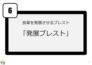 6
良案を発展させるブレスト

「発展ブレスト」

65

 