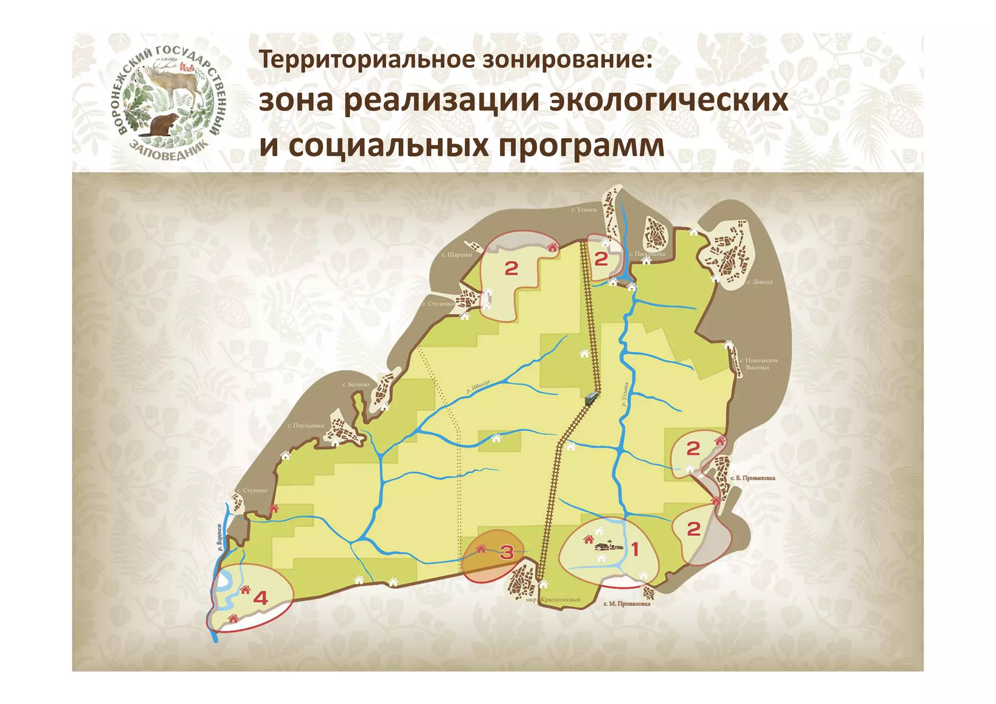 Территориальное зонирование:

зона реализации экологических
и социальных программ

 