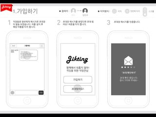 1.
직장동료 원빈에게 메시지로 초대장
이 발송 되었습니다. 어플 설치 후
해당 어플을 터치 합니다.

초대장 메시지를 받았다면 초대 됬
어요! 버튼을 터치 합니다.

초대장 메시지를 인증합니다.

 
