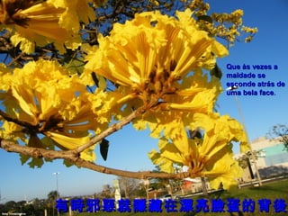 Que às vezes a
maldade se
esconde atrás de
uma bela face.

有時邪惡就隱藏在漂亮臉蛋的背後

 