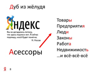 Дуб из жёлудя

Асессоры
8

Товары
Предприятия
Люди
Законы
Работа
Недвижимость
…и всё-всё-всё

 