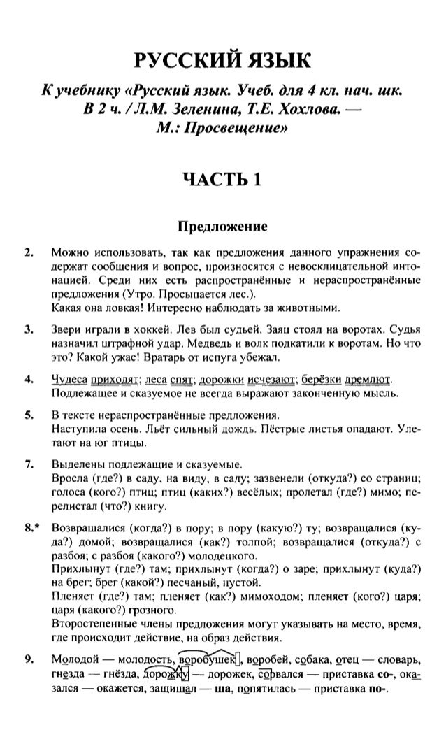 Все домашние работы по русскому языку 4 класс хохлова