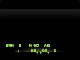 2NH g



H SO aq
NH4 2SO4 s

 
