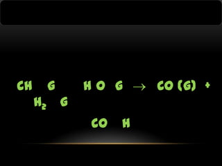 CH

H O g  CO (g) +

g
H2

g
CO

H

 
